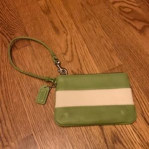 Lime Green Coach Wristlet